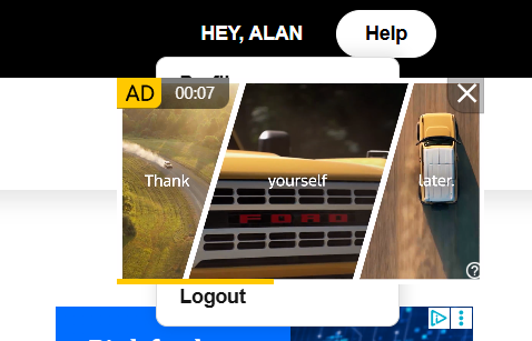 A Pop-up Ad in the corner of a website.